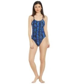 Women's Edge Swan Back One Piece Swimsuit -Speedo Store 5666074689704 blue 4a