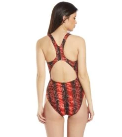 Women's Edge Wave Back One Piece Swimsuit -Speedo Store 5666078589096 red 3a