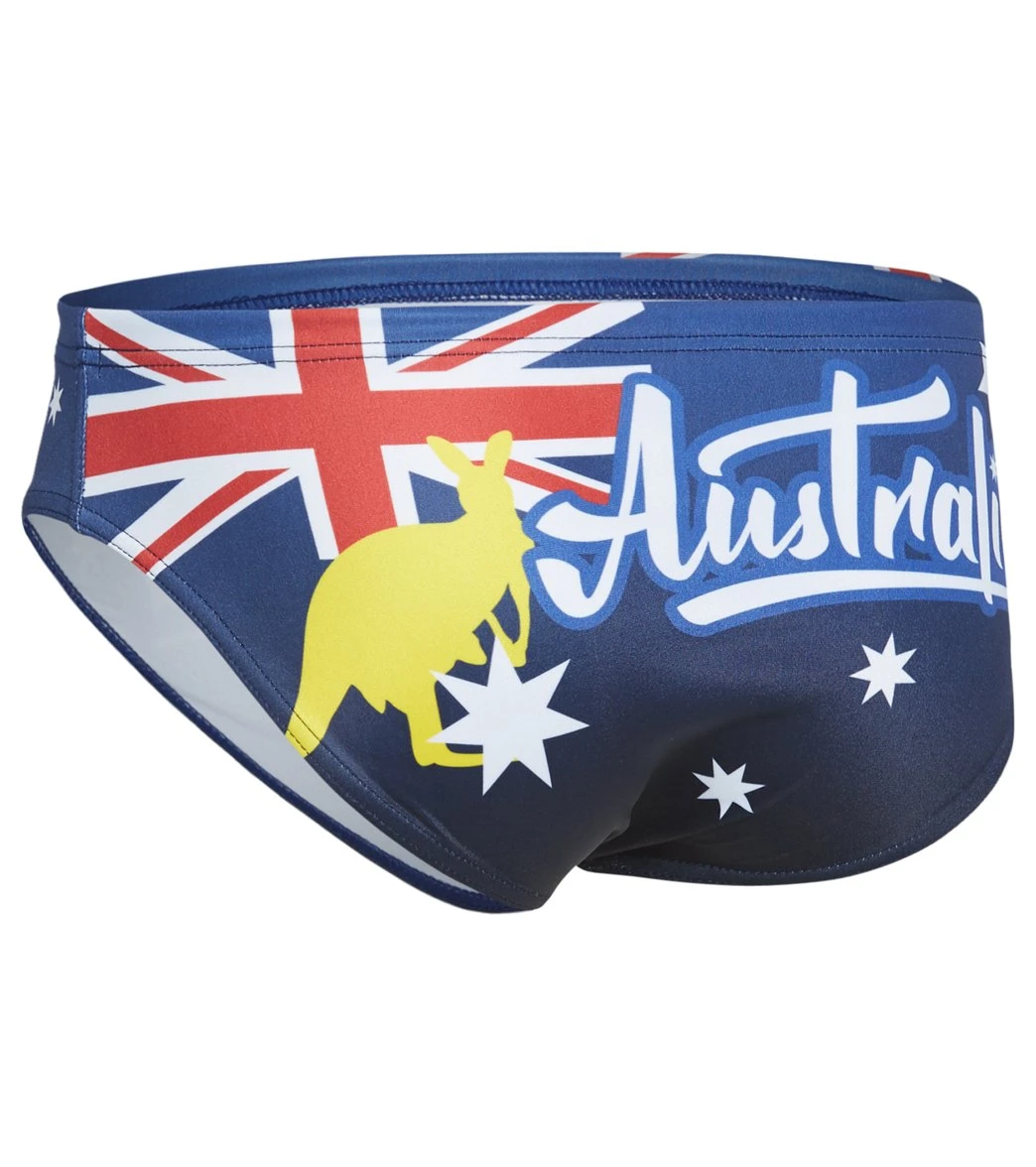 TURBO Men's Australia Lettering Water Polo Brief 1 TURBO Men's Australia Lettering Water Polo Brief