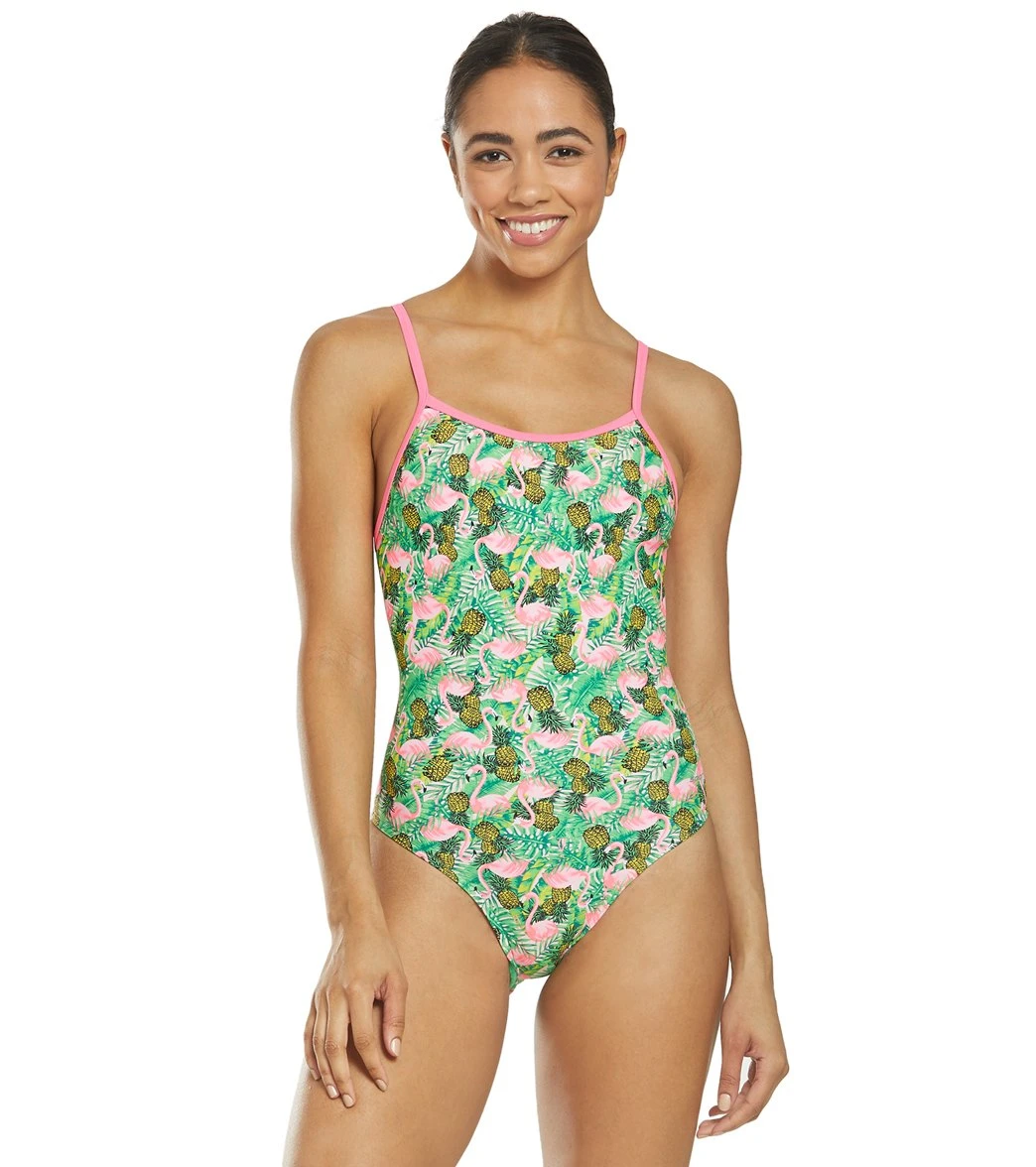 Flamingo Frenzy Thin Strap One Piece Swimsuit 1 Flamingo Frenzy Thin Strap One Piece Swimsuit