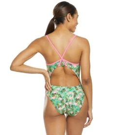 Flamingo Frenzy Thin Strap One Piece Swimsuit 8 Flamingo Frenzy Thin Strap One Piece Swimsuit -Speedo Store 5667011887272 pinkgreenmulti 3a