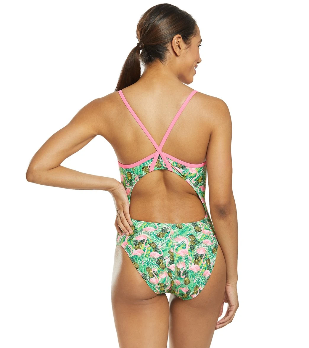 Flamingo Frenzy Thin Strap One Piece Swimsuit 3 Flamingo Frenzy Thin Strap One Piece Swimsuit - Image 3