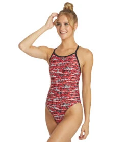 Shark Thin Strap One Piece Swimsuit 8 Shark Thin Strap One Piece Swimsuit -Speedo Store 5667029352616 red 4a