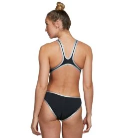 Arena Women's One Big Logo One Piece Swimsuit 7 Arena Women's One Big Logo One Piece Swimsuit -Speedo Store 5667733176488 blacksilver 3a