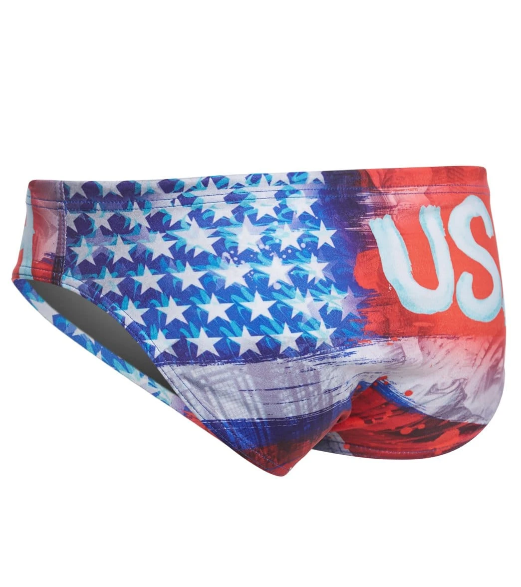 TURBO Men's USA Painting Water Polo Brief 1 TURBO Men's USA Painting Water Polo Brief