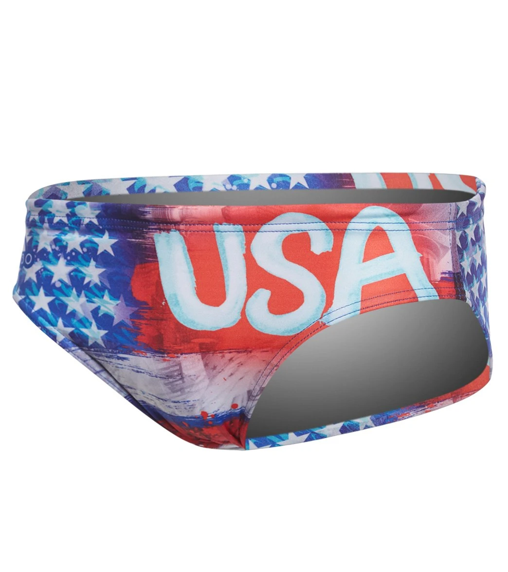 TURBO Men's USA Painting Water Polo Brief 2 TURBO Men's USA Painting Water Polo Brief - Image 2