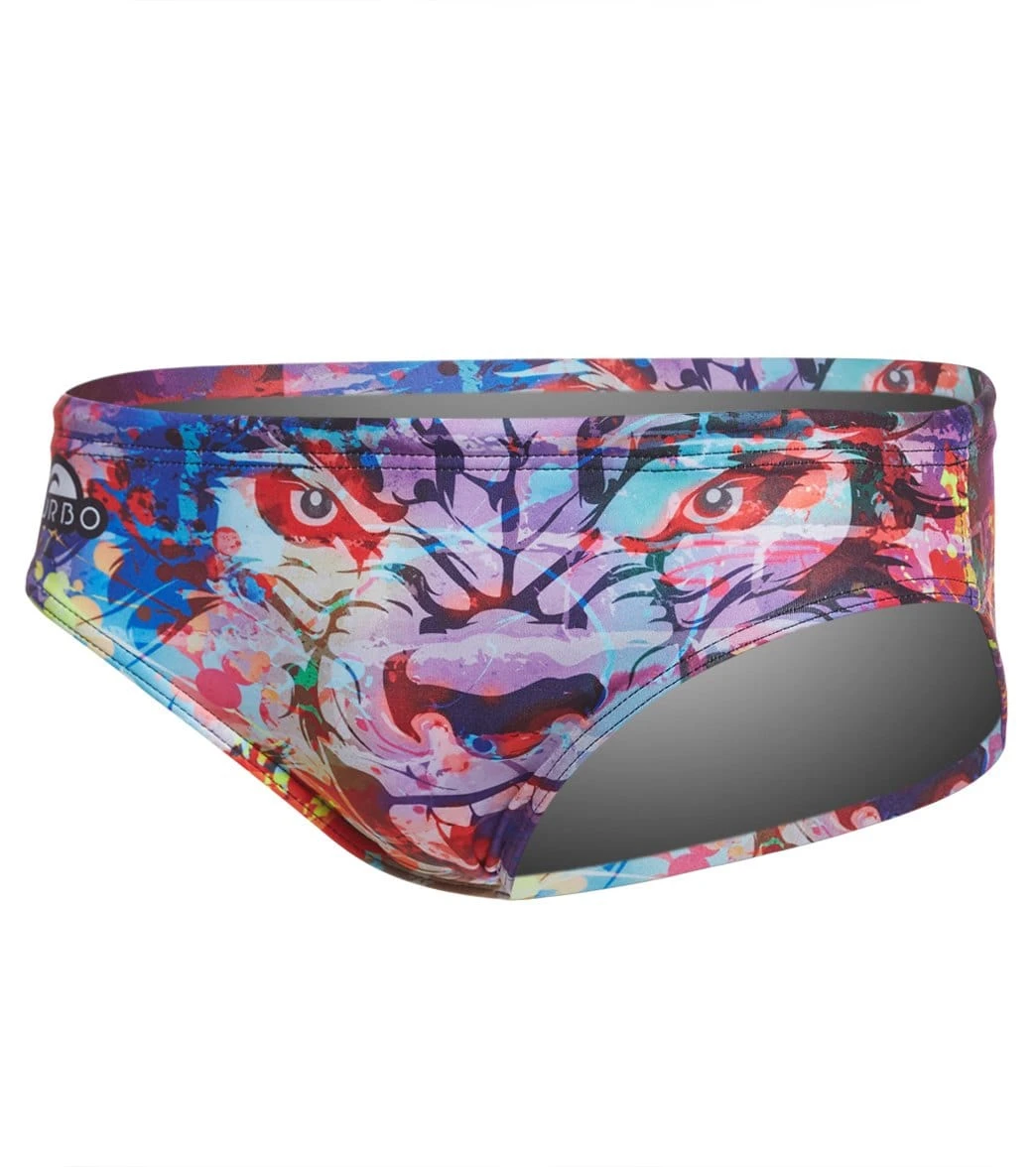 TURBO Men's Wolf Wall Water Polo Brief 2 TURBO Men's Wolf Wall Water Polo Brief - Image 2