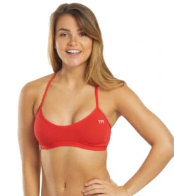 TYR Women's Solid Trinity Bikini Top 9 TYR Women's Solid Trinity Bikini Top -Speedo Store 5669092458664 red 5a