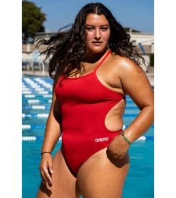 Arena Women's Solid MaxLife Light Drop Back One Piece Swimsuit 7 Arena Women's Solid MaxLife Light Drop Back One Piece Swimsuit -Speedo Store 6609562435752 redmetallicsilver 3a