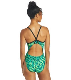 Serene Thin Strap One Piece Swimsuit 9 Serene Thin Strap One Piece Swimsuit -Speedo Store 6940349792424 green 3a