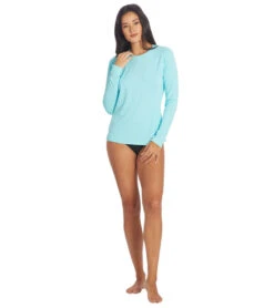 Xcel Women's Heathered Ventx Long Sleeve UV Rashguard -Speedo Store 7088943399080 blacierblue 3a