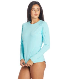 Xcel Women's Heathered Ventx Long Sleeve UV Rashguard -Speedo Store 7088943399080 blacierblue 4a