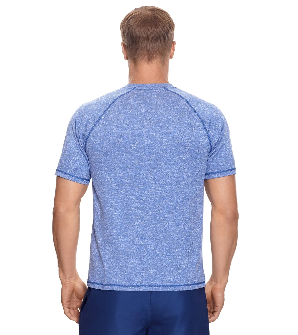 Reebok Men's Heathered Black Raglan Swim Tee 3 Reebok Men's Heathered Black Raglan Swim Tee - Image 3