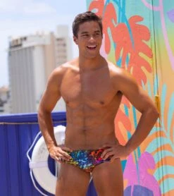 Sporti X Tyler Wallach Limited Edition Rainbow Rave Brief Swimsuit