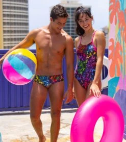 Sporti X Tyler Wallach Limited Edition Rainbow Rave Brief Swimsuit -Speedo Store 7242997039272 multi 3a