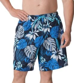 Speedo Men's 22" Big & Tall Hothouse Floral Redondo Edge Swim Trunks