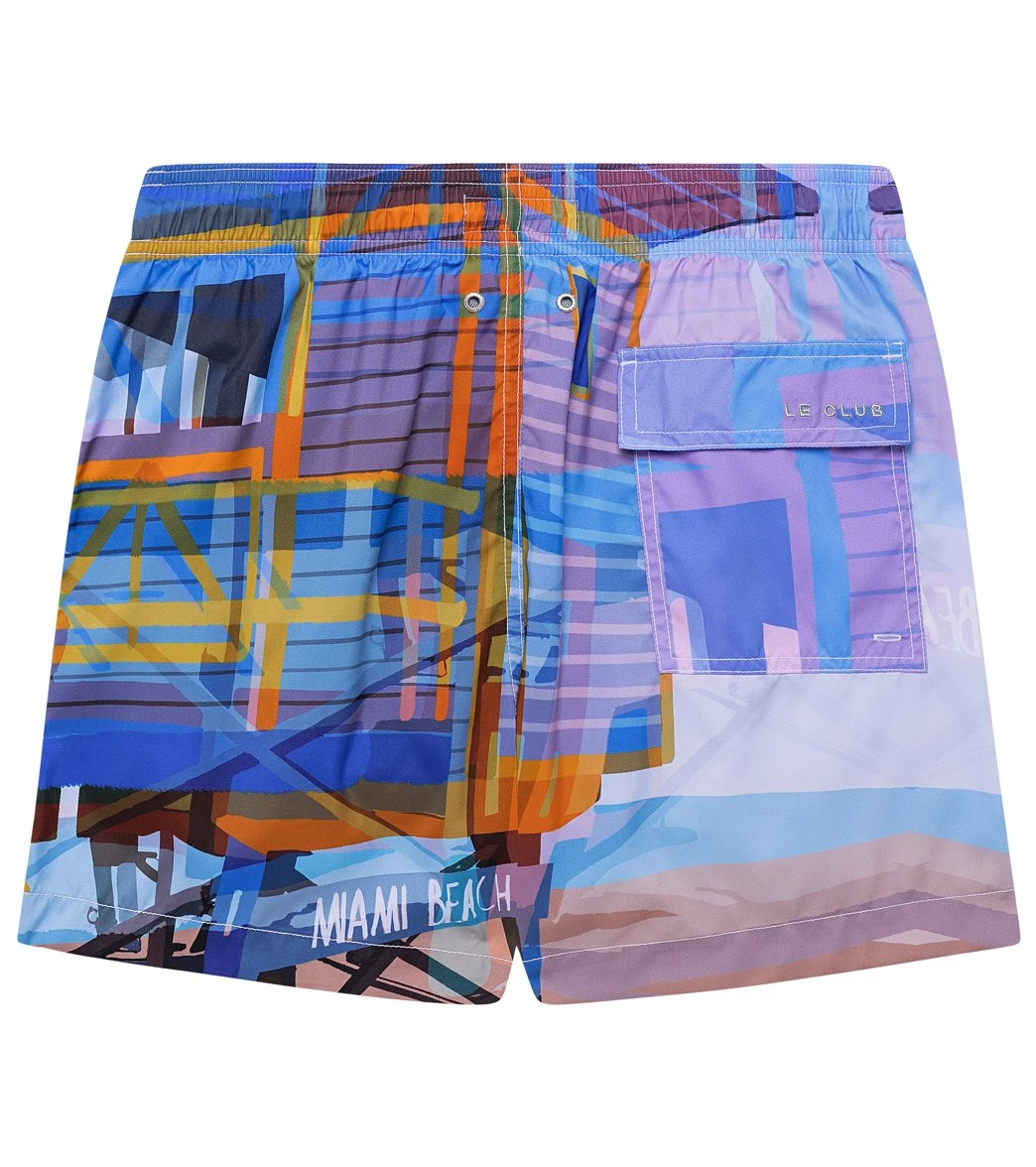 Men's Miami Beach Tower 3 Swim Trunks 2 Men's Miami Beach Tower 3 Swim Trunks - Image 2