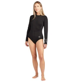 Dakine Women's HD Long Sleeve UPF 50 One Piece Swimsuit -Speedo Store 7476061503656 black 3a