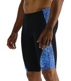 TYR Men's Atolla Blade Jammer Swimsuit 9 TYR Men's Atolla Blade Jammer Swimsuit -Speedo Store 7539503399080 blue 4a