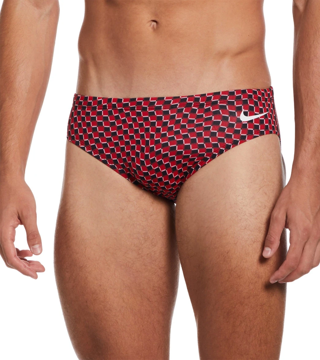 Nike Men's Drippy Check Brief Swimsuit 1 Nike Men's Drippy Check Brief Swimsuit