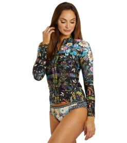 Johnny Was Women's Floral Peace Joy Surf Shirt 7 Johnny Was Women's Floral Peace Joy Surf Shirt -Speedo Store 7716790927528 multi 4a